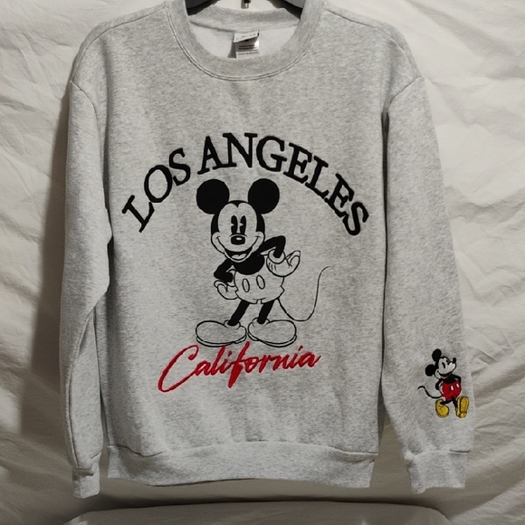 Disney Sweaters - SALE! NWOT Disney Gray Mickey Mouse Los Angeles California Sweater Sz.M (#701)
